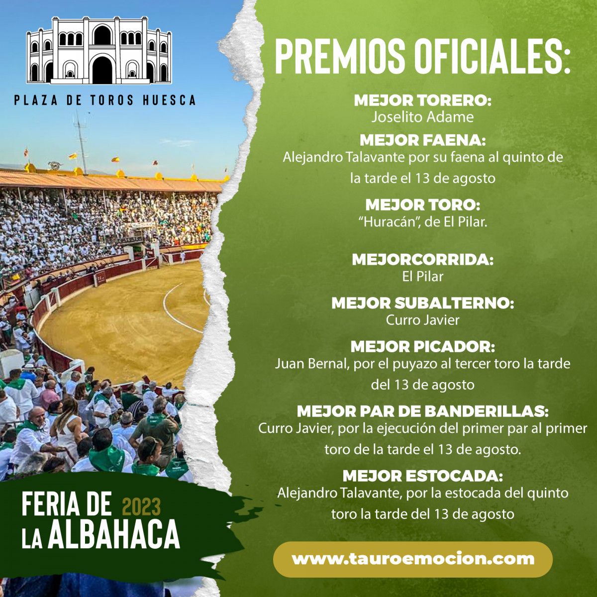PREMIOS FINALES HUESCA 2023